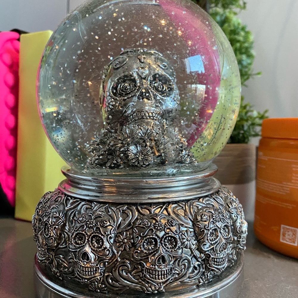 Skull snow globe